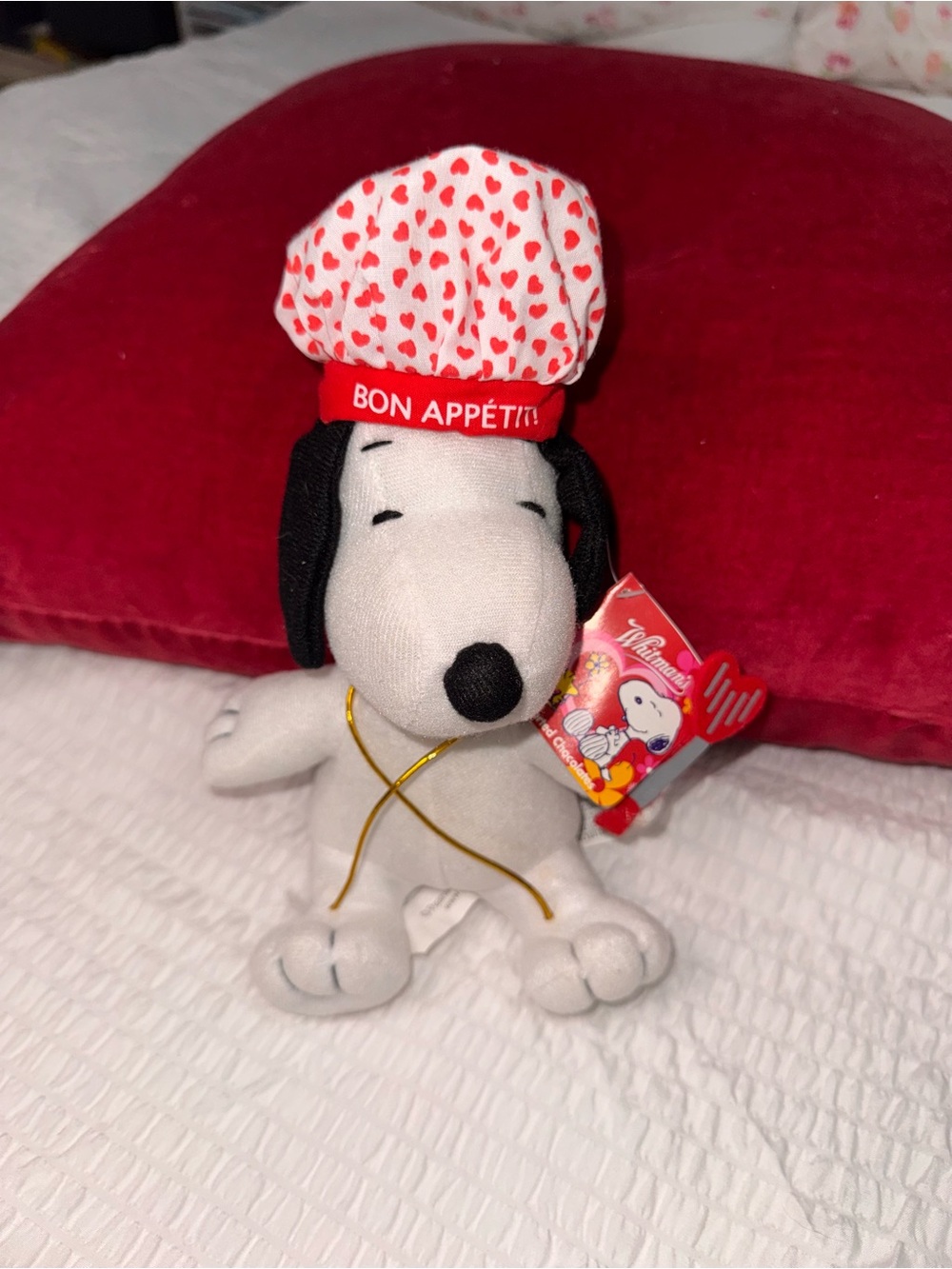 Peanuts Snoopy Plush in White, Black & Red Chef Outfit